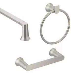Moen Genta 3-Piece Bath Hardware Set Brushed Nickel BH3633BN - Picture 1 of 3