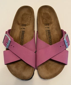 BIRKENSTOCK SIENA SLIDE SANDAL WOMEN'S PURPLE ORCHID LEATHER SIZE 8-8.5US/ 39EU - Picture 1 of 9