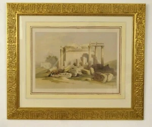 Antiker Druck von David Roberts Teil des östlichen Portikus Baalbec 1842  - Bild 1 von 12
