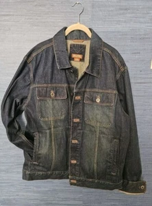 New Men's MICHAEL MICHAEL KORS Faded Dark Wash Button Front XL Denim Jacket - Picture 1 of 7