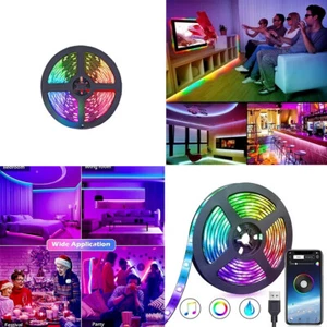 US 10-36 ft LED Strip Lights 5050 RGB Music Sync Bluetooth Room Light - Picture 1 of 19