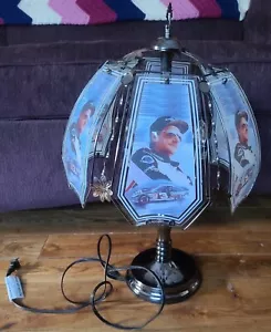 Vintage Rare Dale Earnhardt Touch Lamp Light Glass 6 Panel Nascar Man Cave - Picture 1 of 13