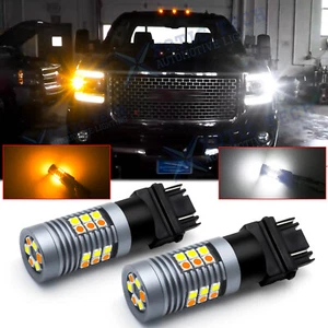 Switchback 3157 LED Turn Signal Light Bulbs White Amber for GMC Sierra 2001-2013 - Picture 1 of 12