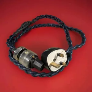 UK Mains Cable IEC 13A 3 Core Plaited With Furutech FI-25 (G) Connector - 1.2m - Picture 1 of 9