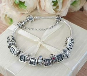 Ladies Silver Genuine Pandora Charm Bracelet-20cms Long/10mms Wide-Weighs 56.26 - Picture 1 of 3