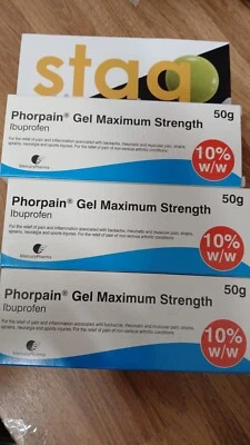 Phorpain 10% Anti Inflammatory Sprains Pain Relief Gel - 50g triple pk ibuprofen