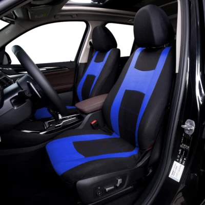 9Pcs Car Seat Cover Full Set Cushion Interior Protector Accessories Polyester - Image 1 of 4