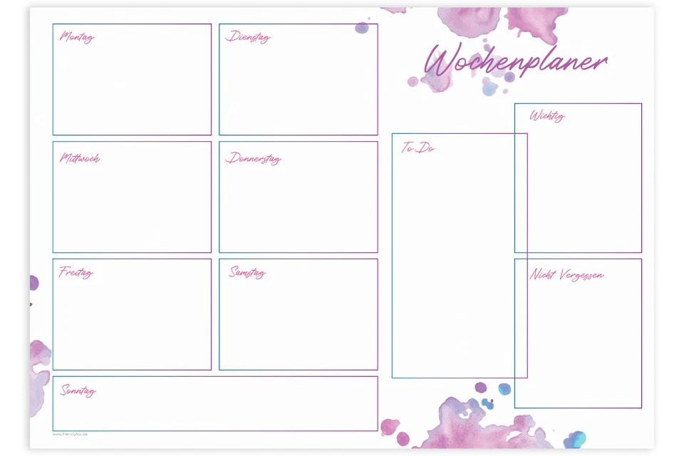 FRIENDLY FOX Wochenplaner Schreibtisch Unterlager, A4 Notizblock todo, Weekly Planer Büro