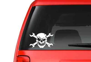 Skull with Wrenches (S4) Vinyl Decal Sticker Car/Truck Laptop/Netbook Window - Picture 1 of 2