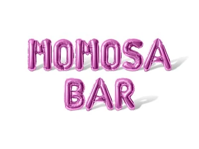 MOMOSA BAR Letter Balloon Banner - Wedding Shower Party Decorations, Bride Groom - Image 1 of 4
