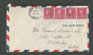 Ca 1933 Streifen 4 2c Spule Perf Vertikal zahlt 8c Luftpost Rate Selten so - Bild 1 von 1