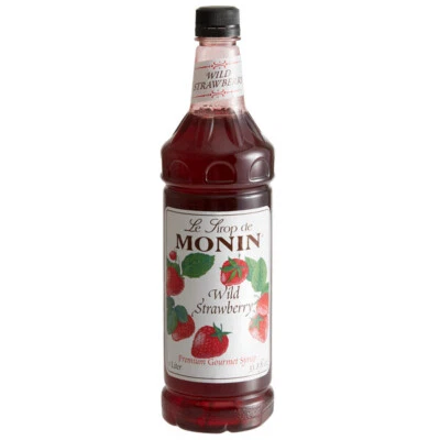 Monin Premium Wild Strawberry Flavoring Syrup 1 Liter 544SYPFR072F - Image 1 of 2