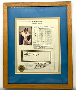 Hoja de estadísticas firmada automáticamente por Willie Mays de Salamanca, RARA, Gigantes (1989) - Imagen 1 de 2