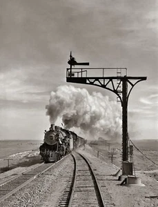 1943 ATCHINSON, TOPEKA, & SANTA FE Eisenbahn randlos 4x6 Foto - Bild 1 von 1