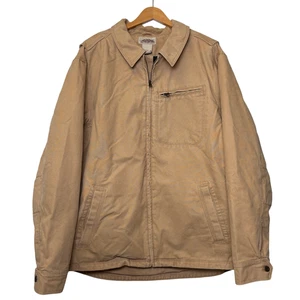 LL Bean Katahdin Iron Works Jacket Mens 2XLT Tall Tan PrimaLoft Quilted Workwear - Picture 1 of 18