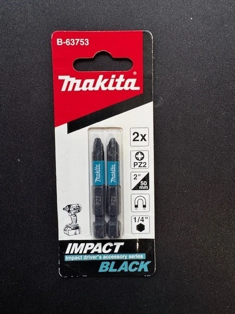 Makita B-63753 Impact Black Bit PZ2, 50 mm, 2 Stück