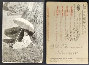 1907 Victoria Australia MR MARCHANT Advert postcard-PAID AT GEELONG-Camping Out - Picture 1 of 3