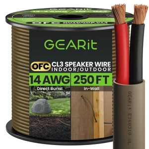Outdoor Lautsprecherkabel 14 Stärke (250 Fuß) 14 AWG für direkte Bestattung, In-Ground,... - Bild 1 von 7