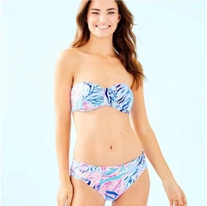 Lilly Pulitzer 2 Piece Swim SET Jessamine Bandeau & Bottom Beach Resort Cruise 2 - Picture 1 of 13