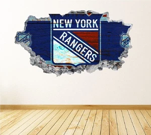 New York Rangers Wandbild 3D-Aufkleber Hockey Wanddeko Druck Vinylaufkleber - Bild 1 von 3