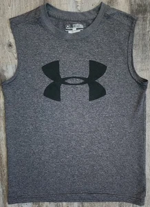 Boys Under Amour HeatGear YXS Loose Fit Tank Athletic Sleeveless Gray XS - Picture 1 of 6