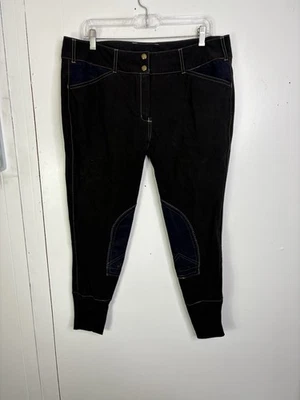 Calças femininas Equine Couture 36 esportivas Natasha equestre joelho patches - Imagem 1 de 4