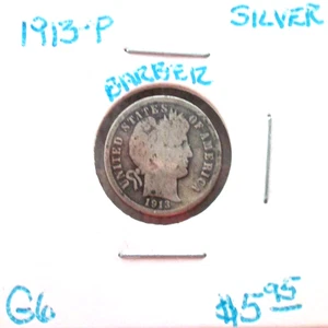 DIME ARGENTO BARBIERE FILADELFIA 1913 IN BUONE CONDIZIONI PLUS. - Foto 1 di 2