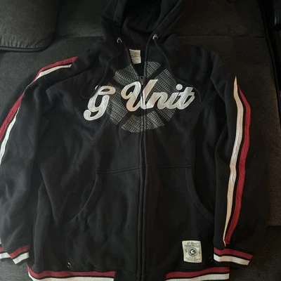 Rare G-UNIT HEAVY WEIGHT MEN'S SIZE 3XL BLACK RED WHITE FULL ZIP HOODIE G UNIT - Image 1 of 4
