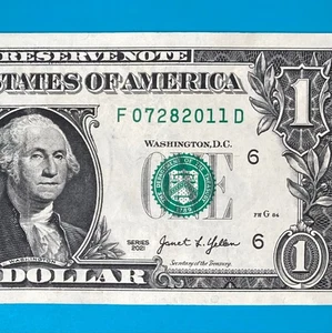 July 28, 2011 (F 07282011 D) BIRTHDAY $1 One Dollar Bill - Picture 1 of 4