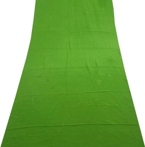 Sushila Vintage Green Sari Remnant Scrap Multi Purpose Crepe Silk Craft Fabric - Picture 1 of 6