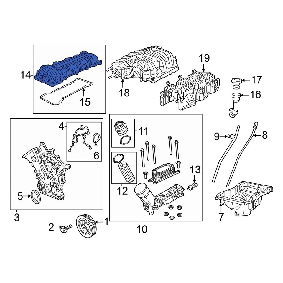 For Chrysler Pacifica 2017-2024 Chrysler 4893799AJ Left Engine Valve Cover Foto 1 de 1
