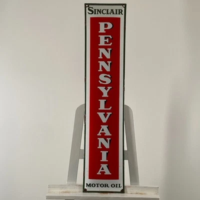 Sinclair Enamel Sign - 90x20cm (35.4x7.9") - Retro Motor Oil Collector Iron Sign - Image 1 of 4