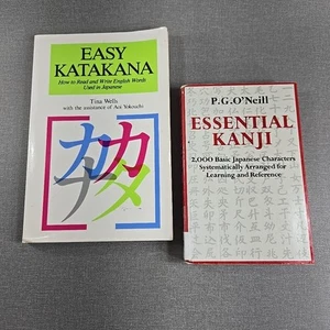 Essential Kanji ~ Easy Katakana ~ Lot of 2 Trade Paperbacks Vintage - Picture 1 of 20