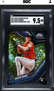 2023 Topps Chrome Black Hunter Brown #29 Gold Mini Diamond Refractor /50 SSP RC - Picture 1 of 10