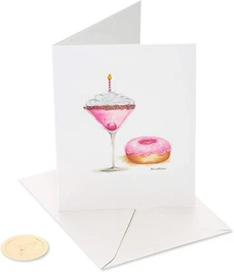 Papyrus Happy Birthday Card (Martini and Donut) Bella Pilar - super cute - Picture 1 of 4