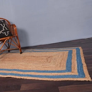 Jute Rug Carpet 100% Natural Handmade Area Jute Rug Braided Living Decor Modern - Picture 1 of 7