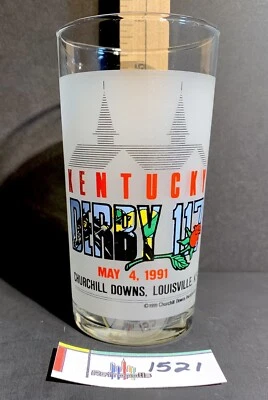 Kentucky Derby Churchill Downs 1991 117ª carrera de caballos como nuevo Julep vidrio de recuerdo Foto 1 de 4
