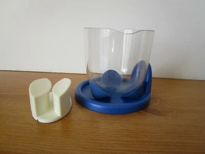 Blue & transparent toothbrush holder tumbler lid Tupperware 4222A-5 Used Ex - Picture 1 of 6