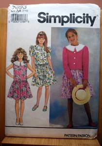 SIMPLICITY 7693 Vestito e giacca bambina o culotte taglia 7-10 fantasia - Foto 1 di 4