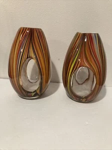 Glass Art Missoni for Target Multicolored Swirl Cased White w Clear Window 8” - Picture 1 of 6