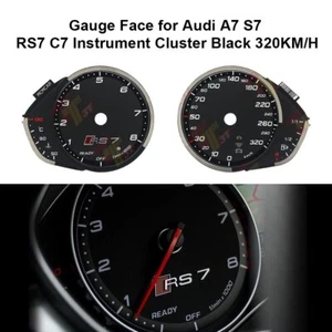 Gauge Face for Audi A7 S7 RS7 C7 Instrument Cluster Color in Black 320KM/H - Picture 1 of 5