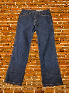 WOMENS DKNY JEANS SIZE UK 10 SHORT INDIGO WASH MID RISE STRAIGHT DENIM TROUSER - Picture 1 of 4