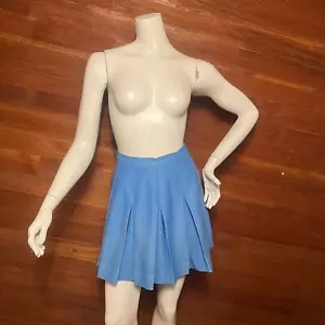 VINTAGE 70s Mini Skirt Size 0 Cheerleader Pleated Schoolgirl Twee Preppy Pastel - Picture 1 of 7
