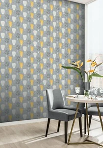 Arthouse – Retro Tree Ochre/Grey Wallpaper (902309) - Picture 1 of 6