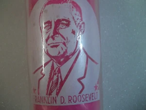 Vintage Franklin D. Roosevelt 4 3/4" Clear Drinking Glass - Picture 1 of 6