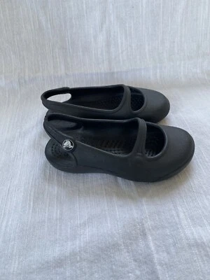 Crocs Girls Black Mary Jane Sling Back Shoes C6 - Image 1 of 4