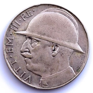Italia-Vittorio Emanuel III. 20 Liras 1928. MBC+/VF+ Plata 19,8 g. ESCASA - Imagen 1 de 2