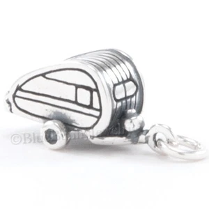 TRAVEL TRAILER Charm Camping Pendant .925 Sterling Silver 3D 925 teardrop charm - Picture 1 of 5