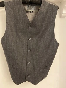 Versus Gianni Versace Grey Smart Waistcoat Pure Wool Size 34 Unisex - Picture 1 of 6