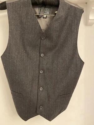 Versus Gianni Versace Grey Smart Waistcoat Pure Wool Size 34 Unisex - Image 1 of 4
